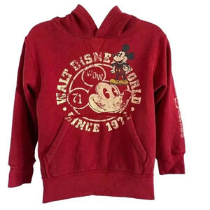 Disney Parks Hoodie youth size medium red mickey mouse sweatshirt